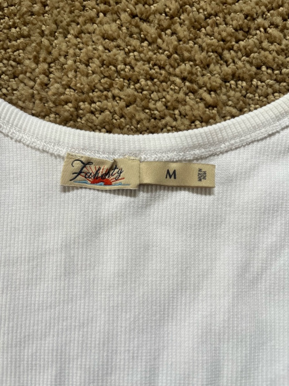 Faherty Cream Ribbed Tank Top - Picture 4 of 6